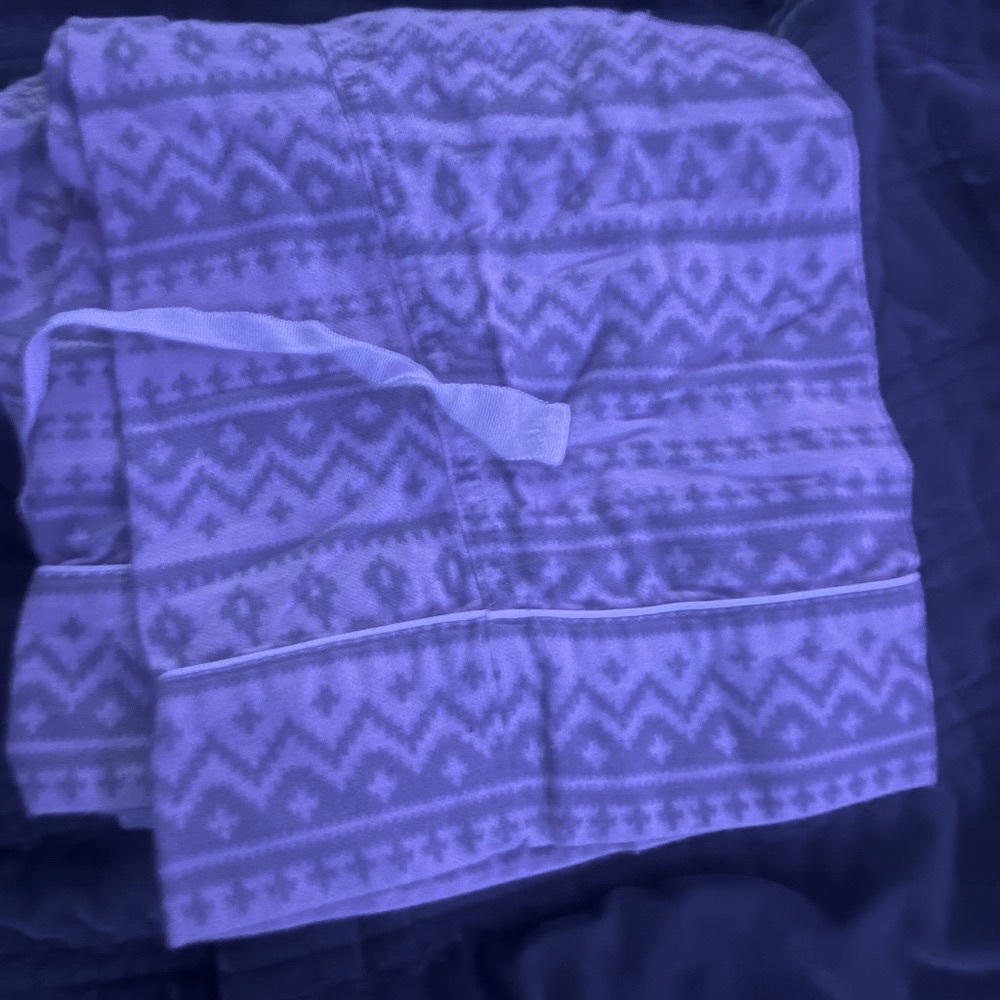 Pink and Gray Winter themed pajama pants